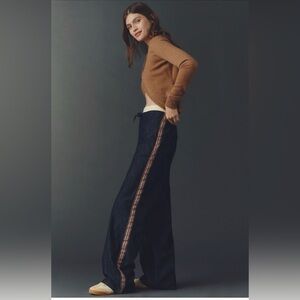 NWT - Maeve Pull-On High-Rise Wide-Leg Track Pants
